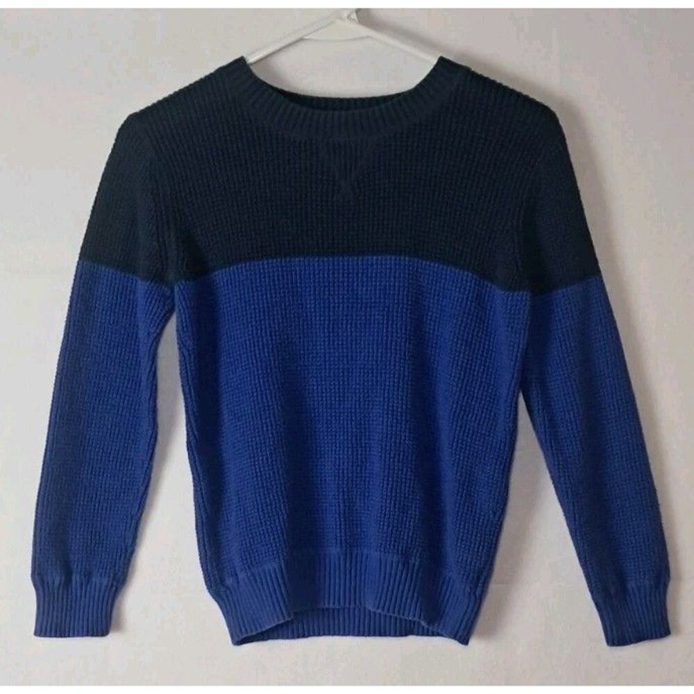 Gap Kids Boys M Blue Sweater Knit Color Block